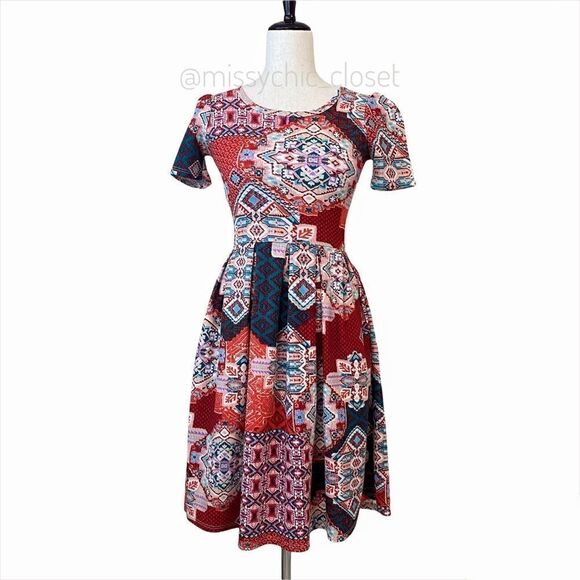 Lularoe Amelia Zip Up Pleated Dress - Picture 2 of 10